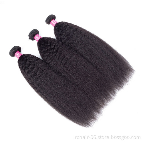 Wholesale Cuticle Aligned Brazilian Kinky Straight Yaki Virgin Human Hair Weave
